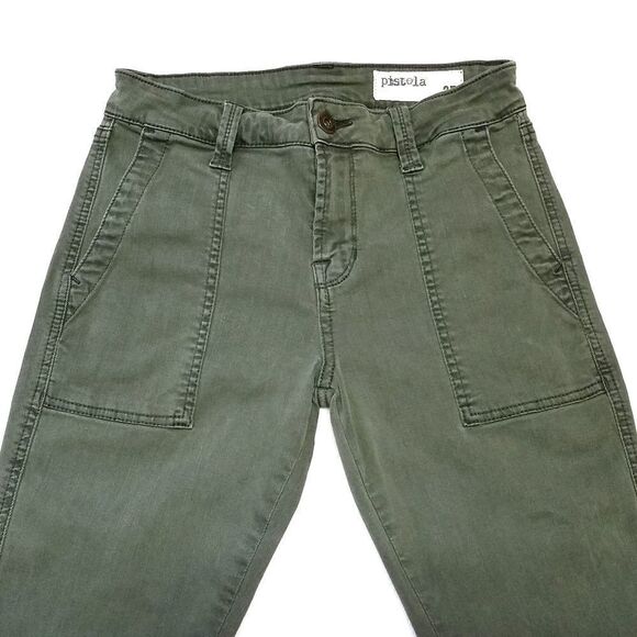 PISTOLA Revolve Army Green Mid Rise Skinny Pants - Picture 4 of 8